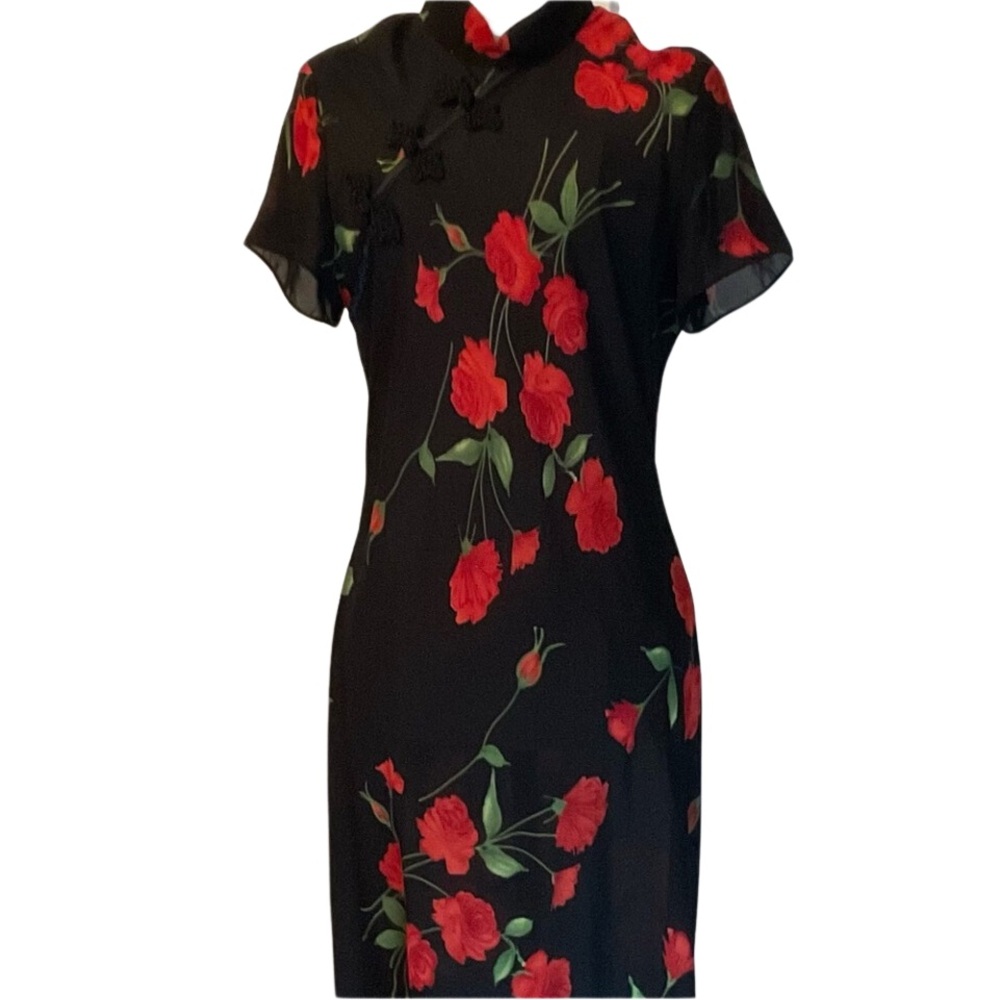 Whimsigoth 90's Dark Romance Floral Kimono Dress Size 6